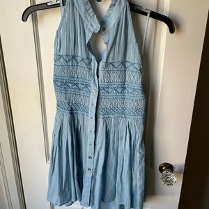 Free People Embroidered Halter Top